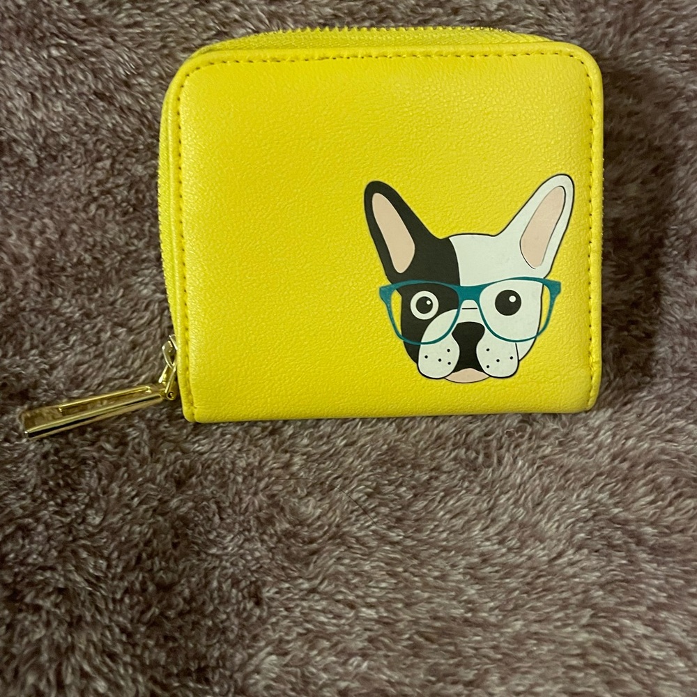 French bulldog zip wallet